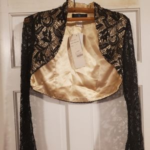 Black lace and sequin bolero